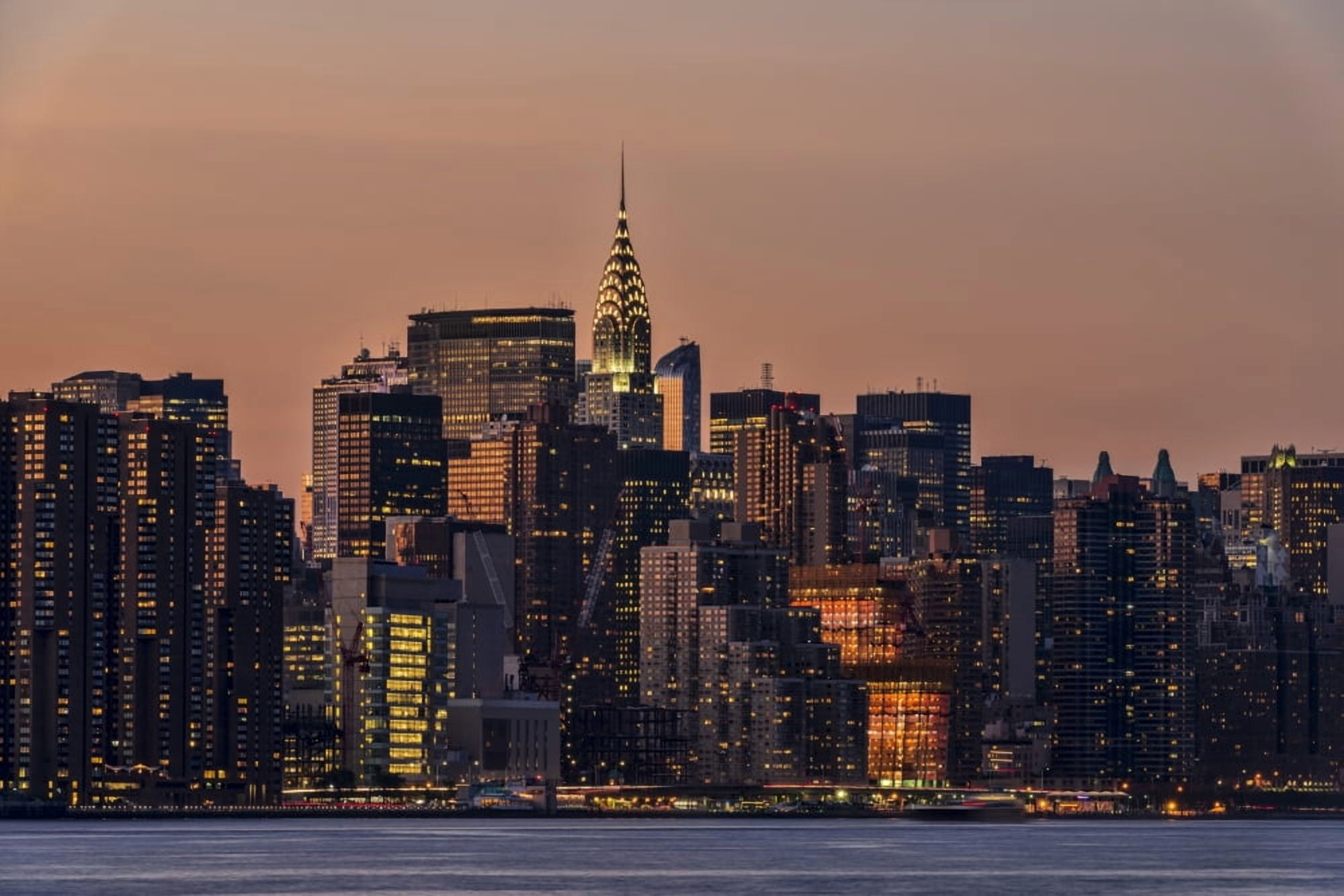 Midtown Manhattan skyline at sunset New York City New York United States of America Canvas Art - F M Kearney Design Pics (38 x 24)
