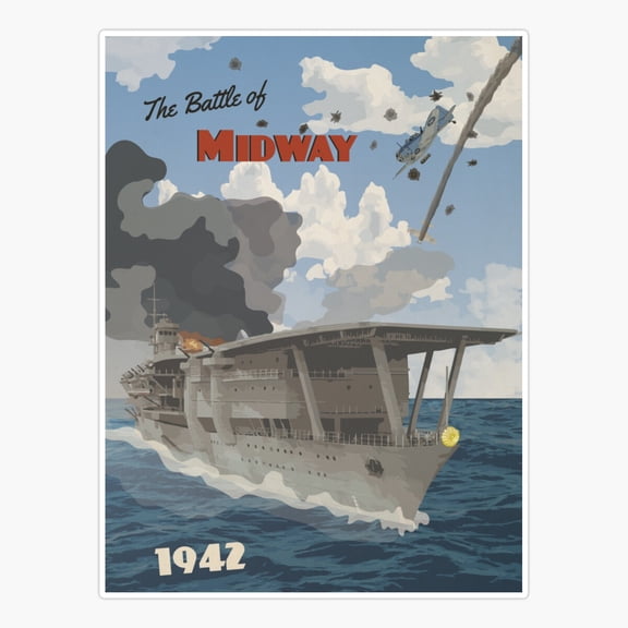 Midway 1942 Carrier Strike Historic Travel Sticker