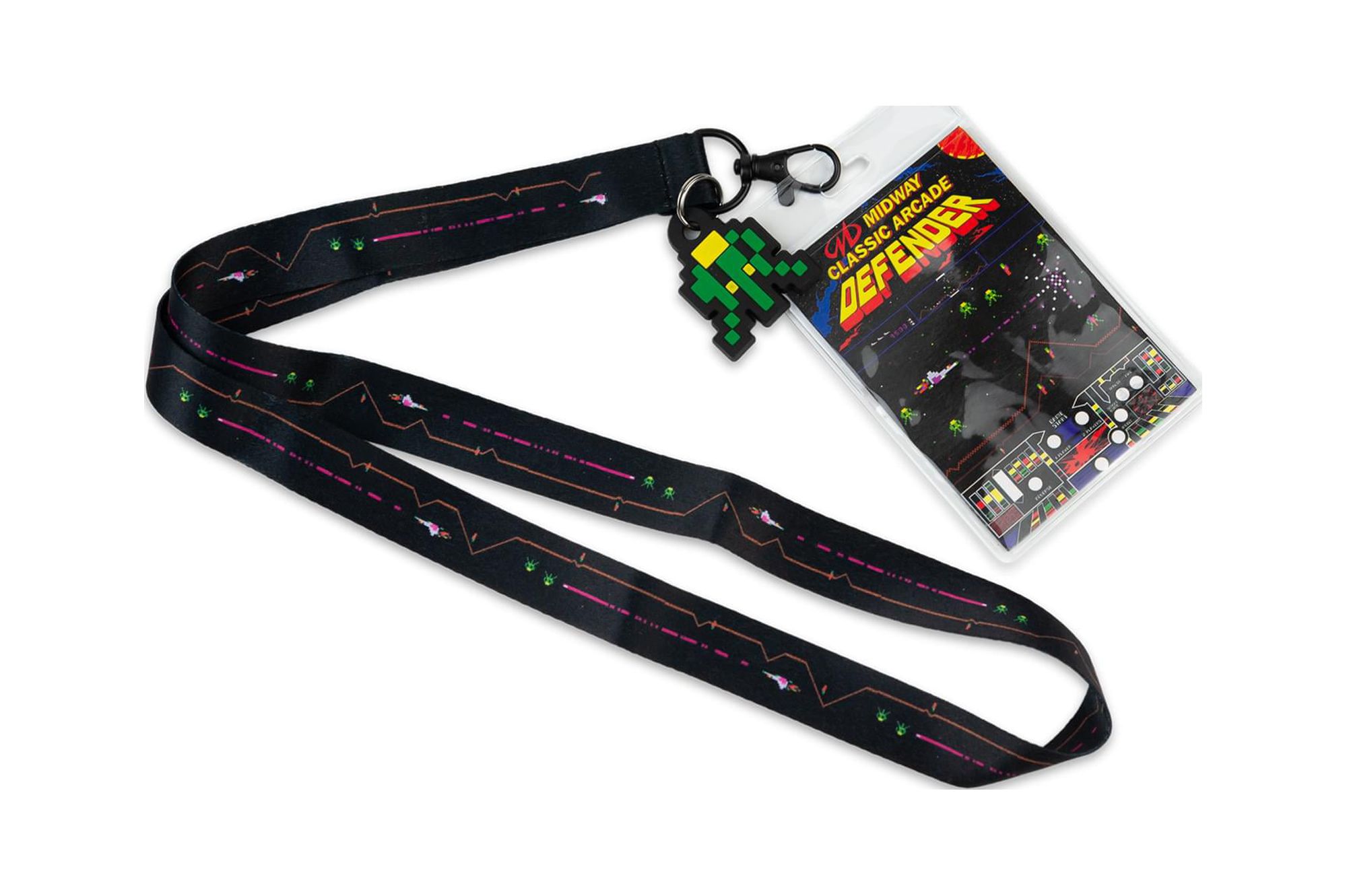Midway Arcade Games Lanyard w/ ID Holder & Charm Defender