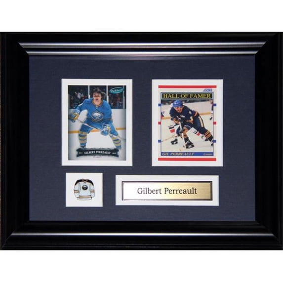 Midway Memorabilia Gilbert Perreault Buffalo Sabres 2 Card Frame