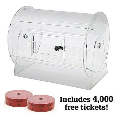 Midway Monsters Heavy Duty Acrylic Raffle Lottery Ticket Drum, Medium