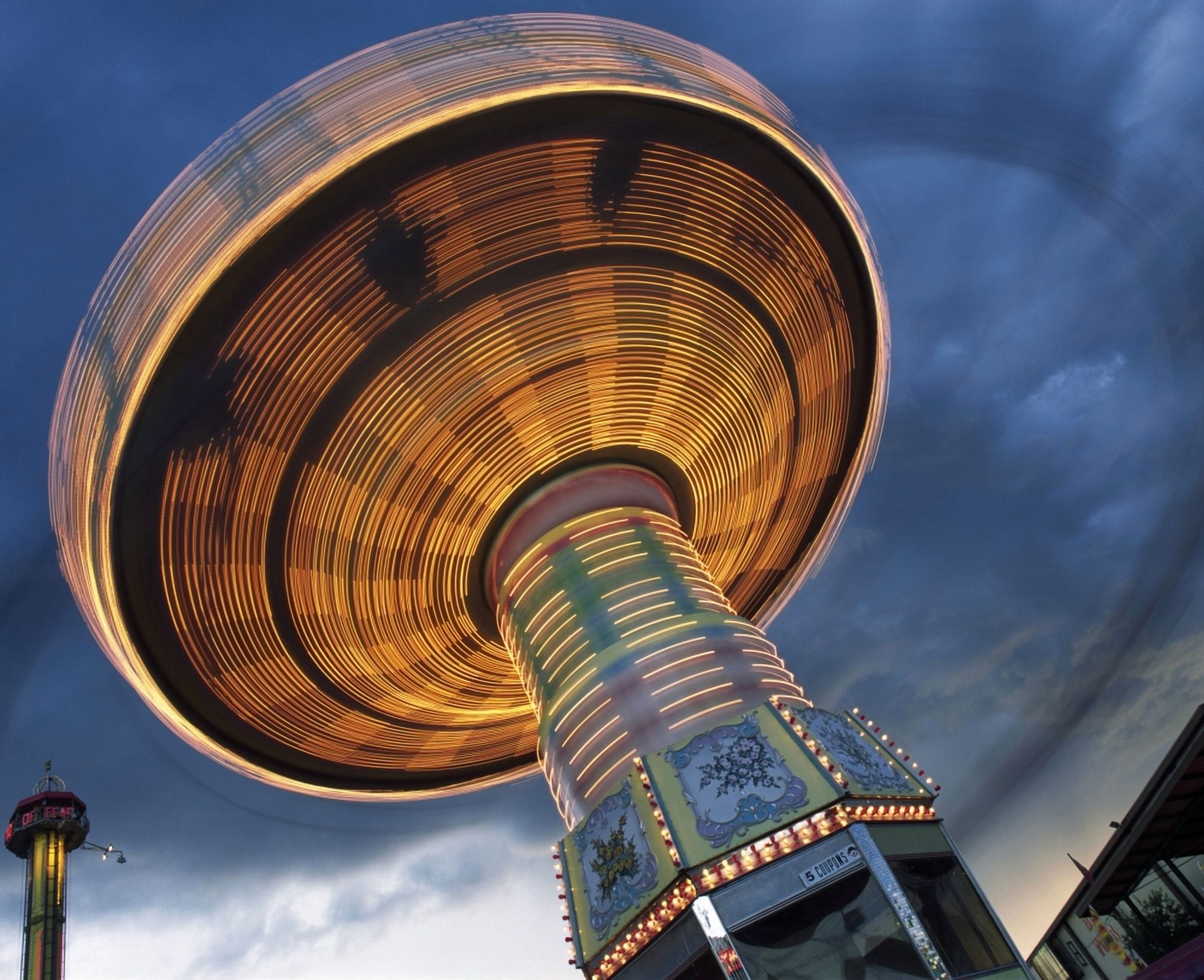 Midway Ride Calgary Alberta Canada Canvas Art - Michael Interisano Design Pics (34 x 28)