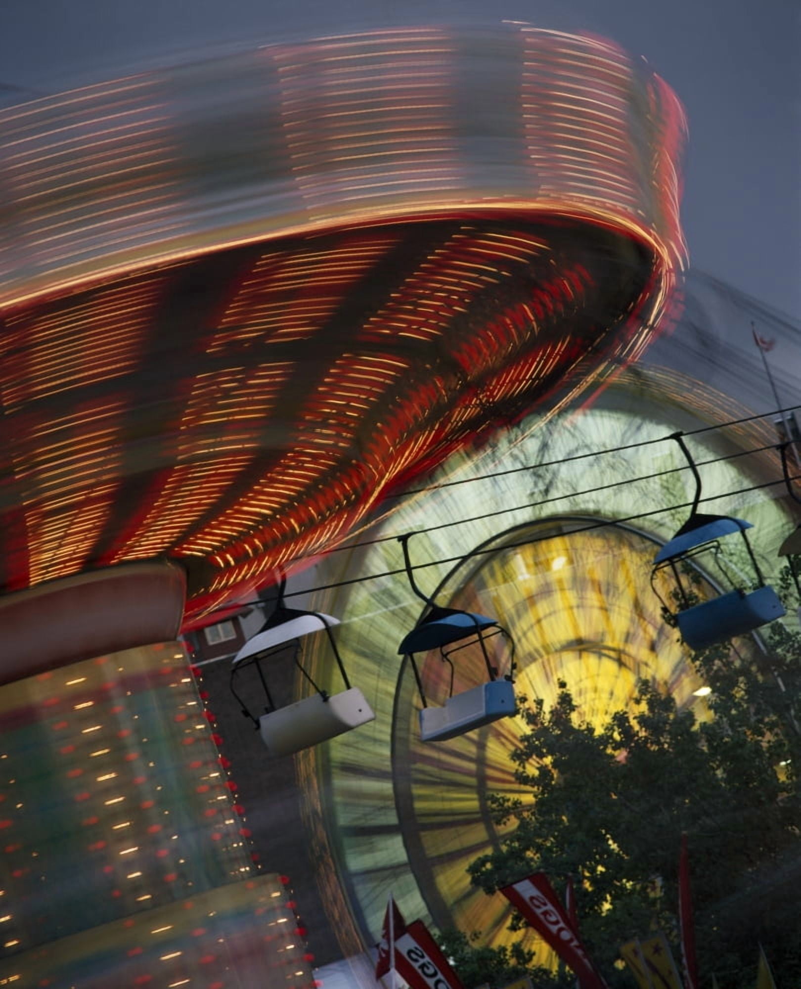 Midway Rides Calgary Alberta Canada Canvas Art - Michael Interisano Design Pics (14 x 17)