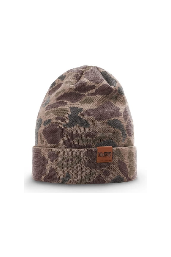 Knit Cuffed Beanie Bark Duck Camo