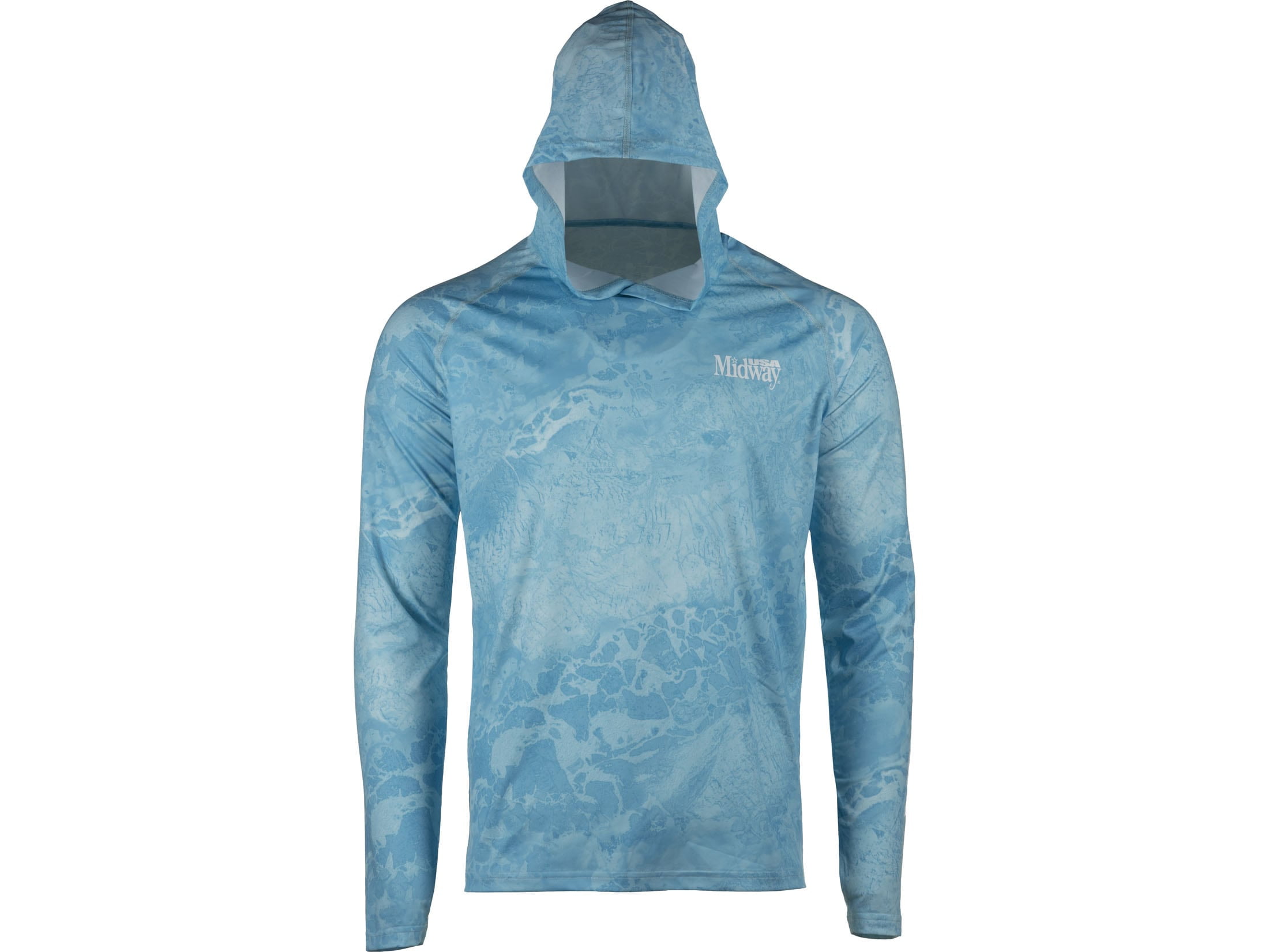 MidwayUSA Men's Ambush Fishing Hoodie Realtree WAV3 Light Blue 2XL