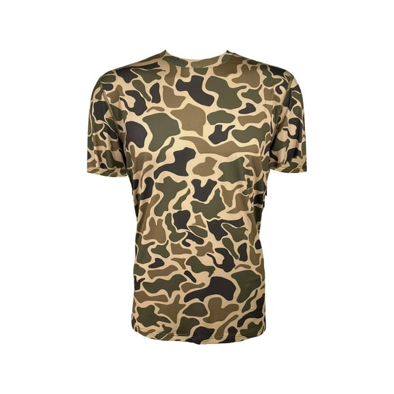 MidwayUSA Men's Ambush Short Sleeve Crew Neck T Shirt Old School Camo Large