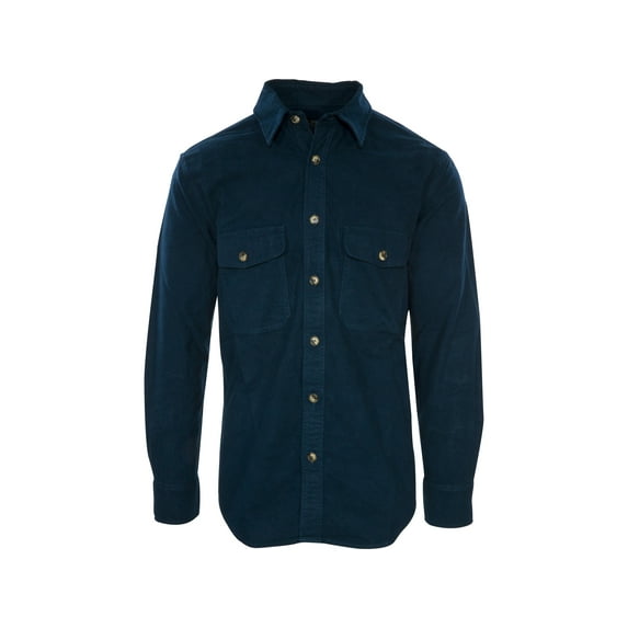 MidwayUSA Men's Chamois Long Sleeve Shirt Navy 2XL