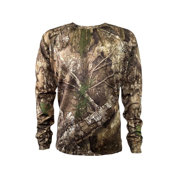 MidwayUSA Men's Grid Fleece Long Sleeve Crew Neck Shirt Realtree APX Medium