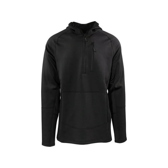 MidwayUSA Men's Grid Fleece Quarter Zip Hoodie Black XL