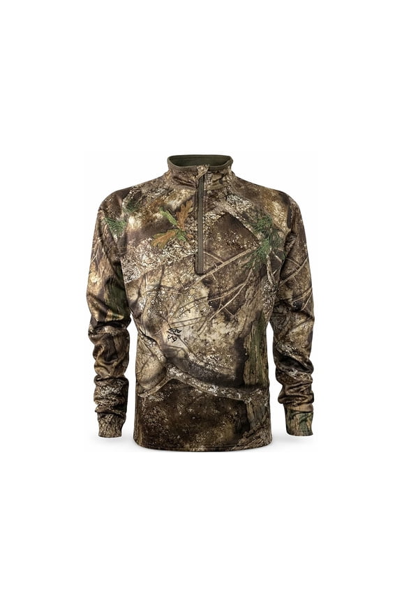 Men's Grid Fleece Quarter Zip Shirt Realtree APX 2XL