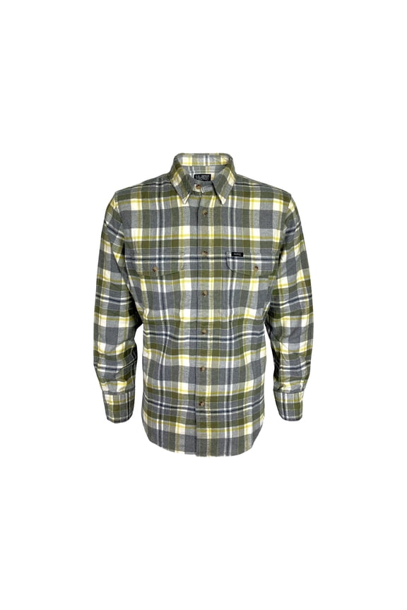 Men's Flannel Shirt Green/Gray Large