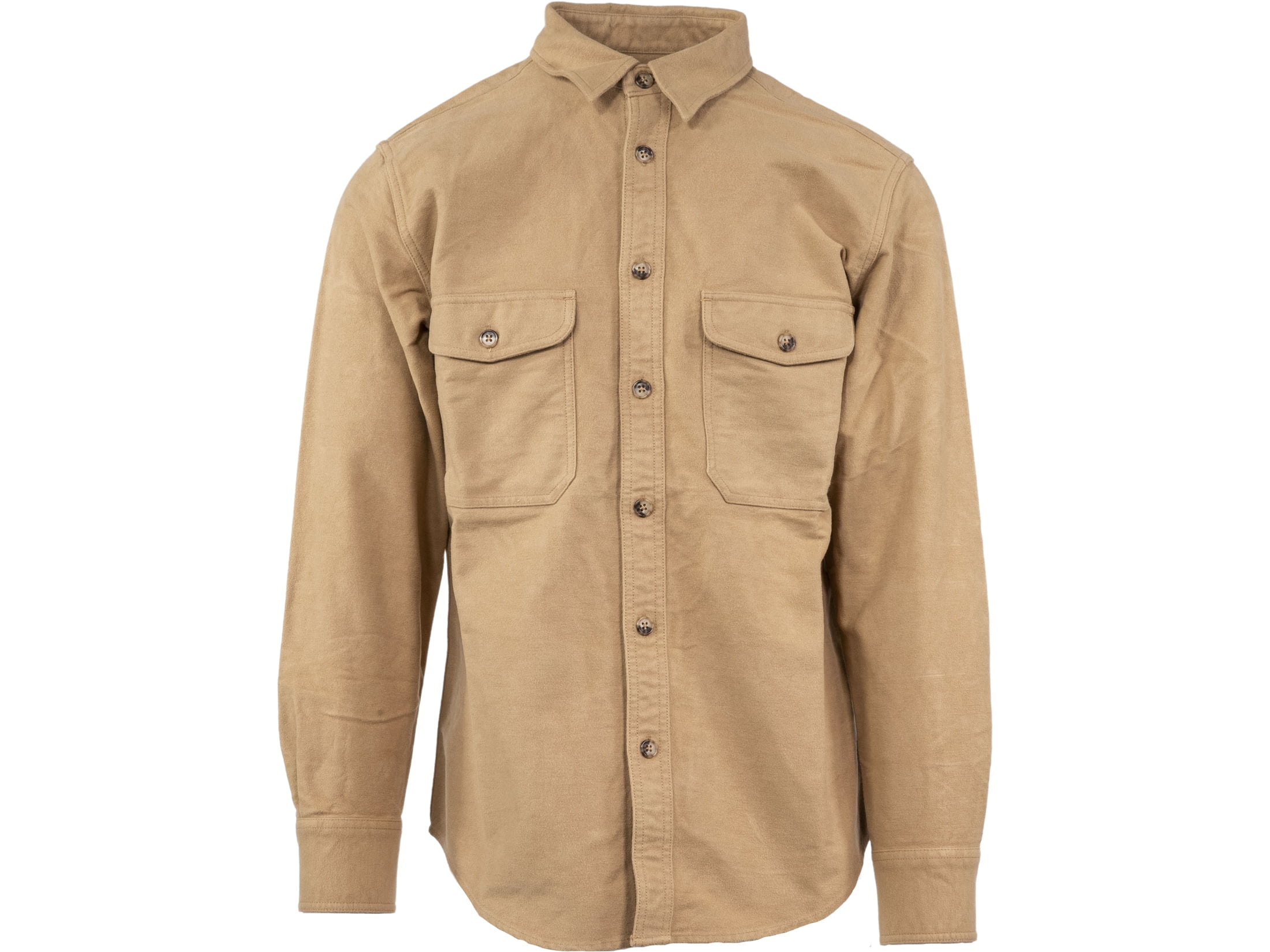 MidwayUSA Men's Heavyweight Chamois Long Sleeve Shirt Buckskin Large ...