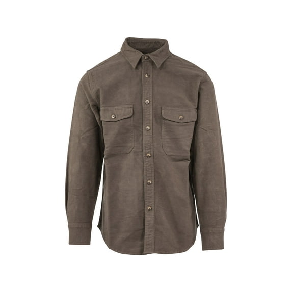 MidwayUSA Men's Heavyweight Chamois Long Sleeve Shirt Hawk Brown XL Tall