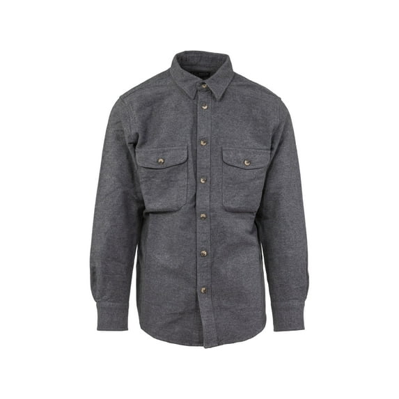 MidwayUSA Men's Heavyweight Chamois Long Sleeve Shirt Heather Gray Small