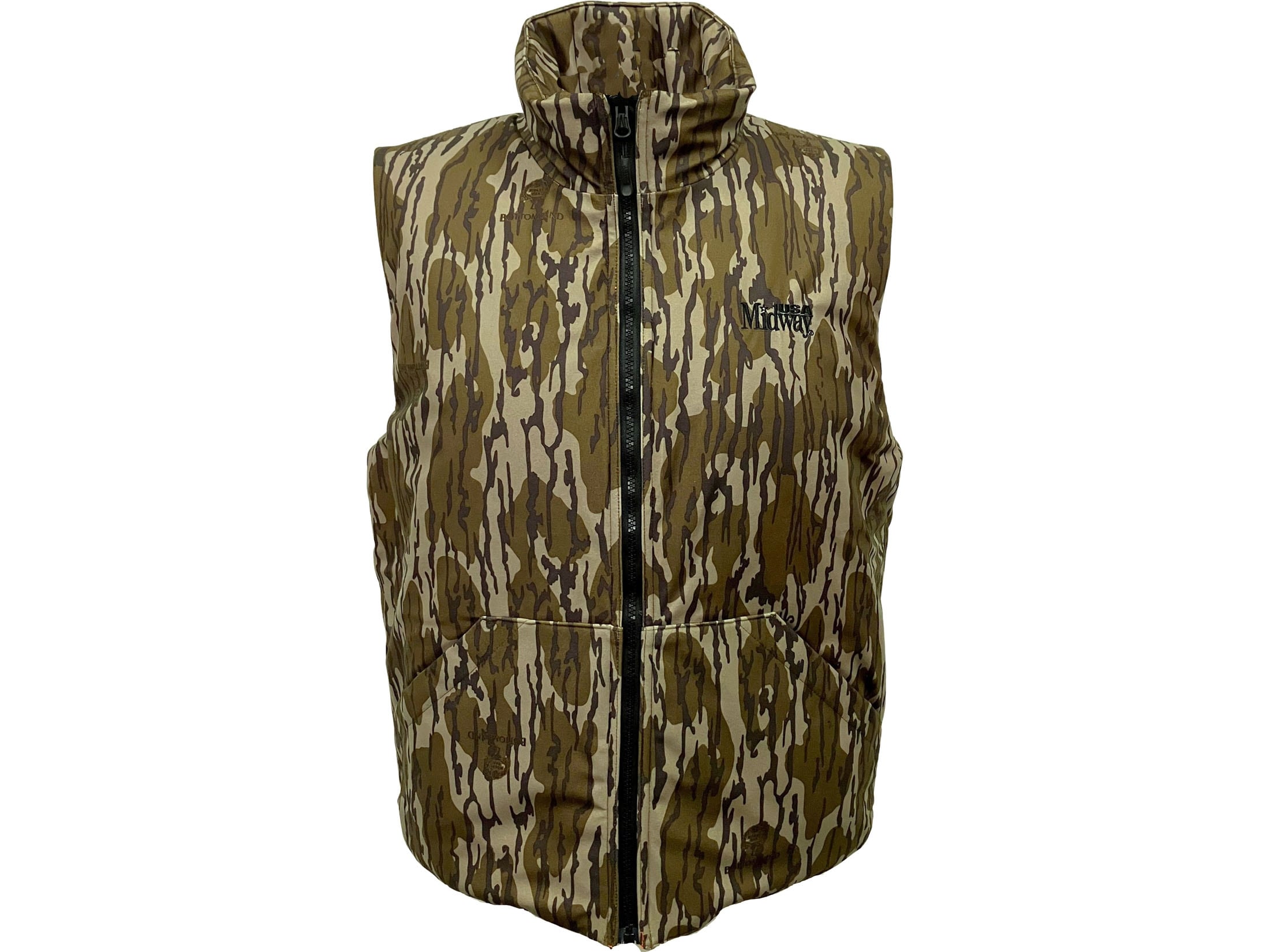 Realtree Men’s Insulated Bodywarmer Vest – Camouflage Hunting Fishing Work Jacket, Zip & Drawstring Closure