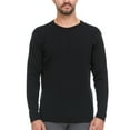 thumbnail image 1 of 100% Merino Wool - Men's Midweight Long Sleeve Crew Shirt - Thermal Base Layer - NO Itch Renewable Fabric - Black - X-Small, 1 of 4
