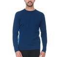thumbnail image 1 of 100% Merino Wool - Men's Midweight Long Sleeve Crew Shirt - Thermal Base Layer - NO Itch Renewable Fabric - Navy Blue - X-Large, 1 of 10