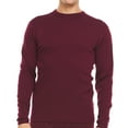 thumbnail image 1 of 100% Merino Wool - Men's Midweight Long Sleeve Crew Shirt - Thermal Base Layer - NO Itch Renewable Fabric - Burgundy - Medium, 1 of 2