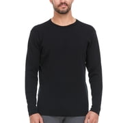100% Merino Wool - Men's Midweight Long Sleeve Crew Shirt - Thermal Base Layer - Big and Tall Options - NO Itch Renewable Fabric - Black - 4XL