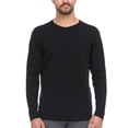 thumbnail image 1 of 100% Merino Wool - Men's Midweight Long Sleeve Crew Shirt - Thermal Base Layer - NO Itch Renewable Fabric - Black - X-Small, 1 of 11