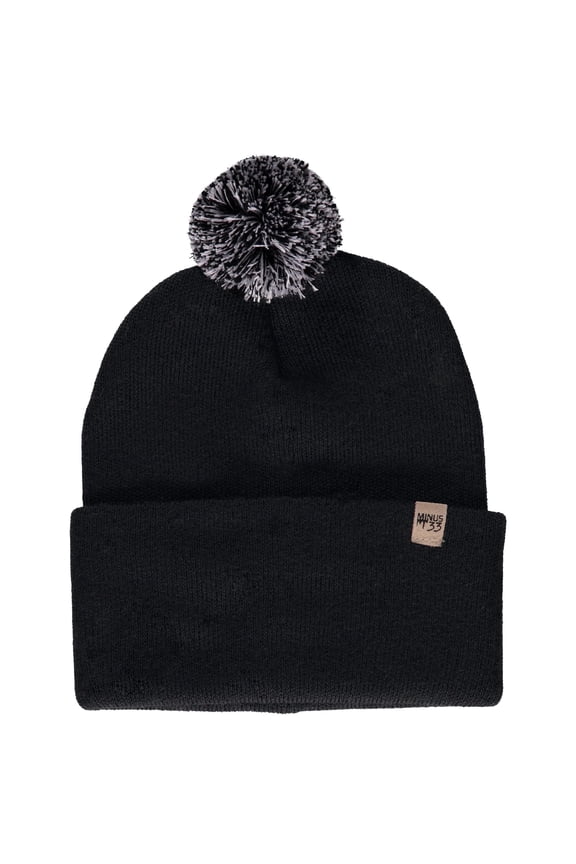 100% Merino Wool Knit Cuff Pom Beanie - Midweight