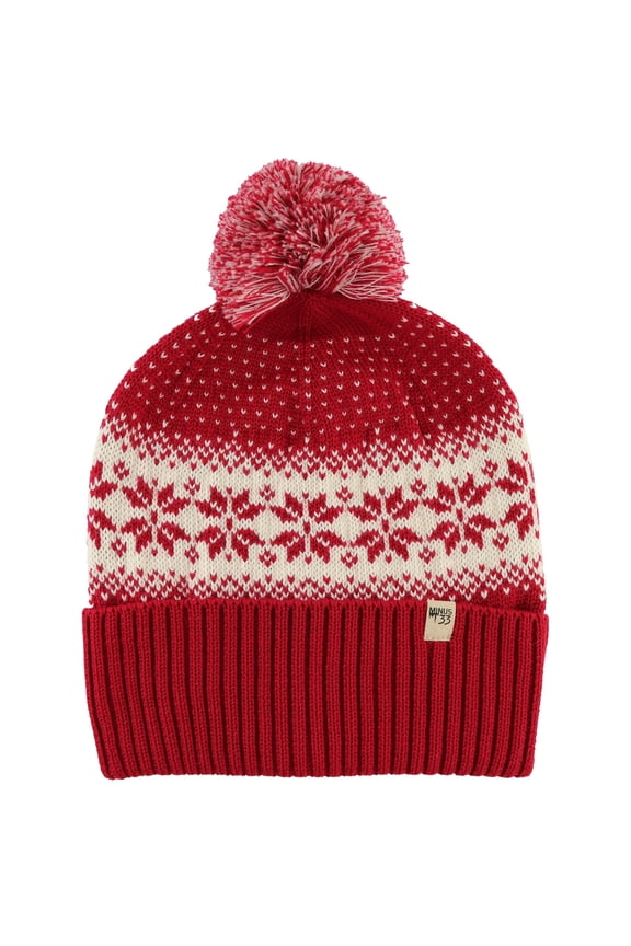 100% Merino Wool Knit Cuff Pom Beanie - Midweight