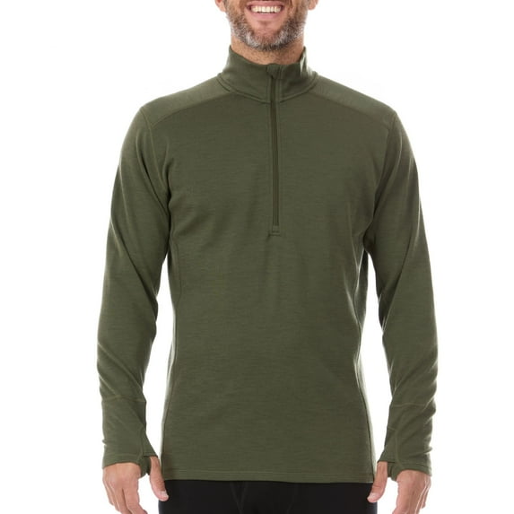 Midweight Men's Wool 1/4 Zip - 100% Merino Wool