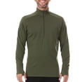 thumbnail image 1 of 100% Merino Wool - Men’s Midweight Quarter Zip - Warm Pullover - Midlayer - Olive Drab - XX-Large, 1 of 7