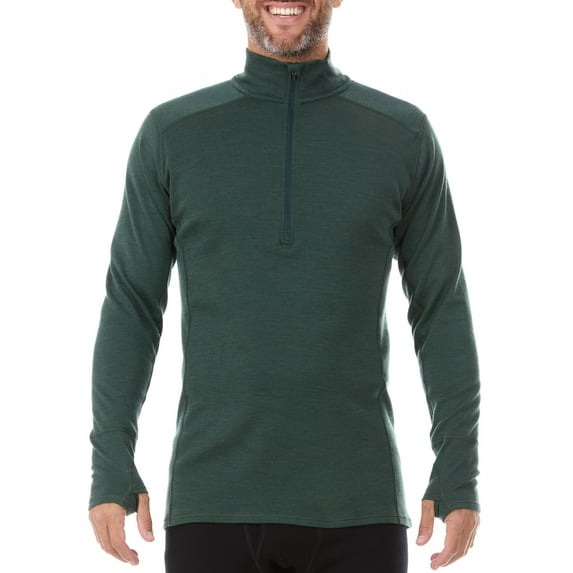 Midweight Men's Wool 1/4 Zip - 100% Merino Wool