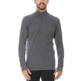 thumbnail image 1 of 100% Merino Wool - Men’s Midweight Quarter Zip - Warm Pullover - Midlayer - Charcoal Gray - XX-Large, 1 of 2