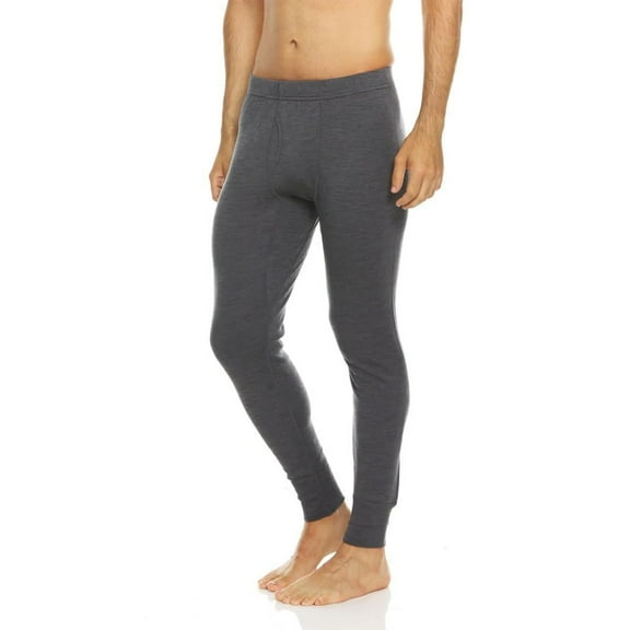 100% Merino Wool Bottoms Men's Midweight Base Layer Pants - Long Johns - Thermal Underwear - Hiking Men's Base Layer - Charcoal Gray - Large