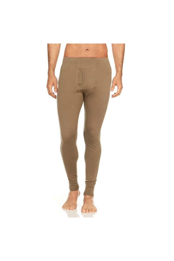 Men's Merino Wool Midweight Base Layer Pants - Thermal Bottoms - 499 Tan - 2X-Large