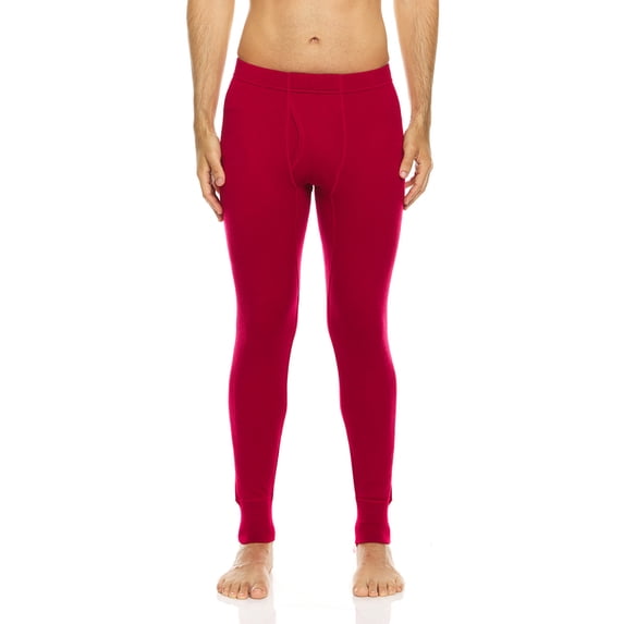 Men's Merino Wool Midweight Base Layer Pants - Thermal Bottoms - True Red - 3X-Large