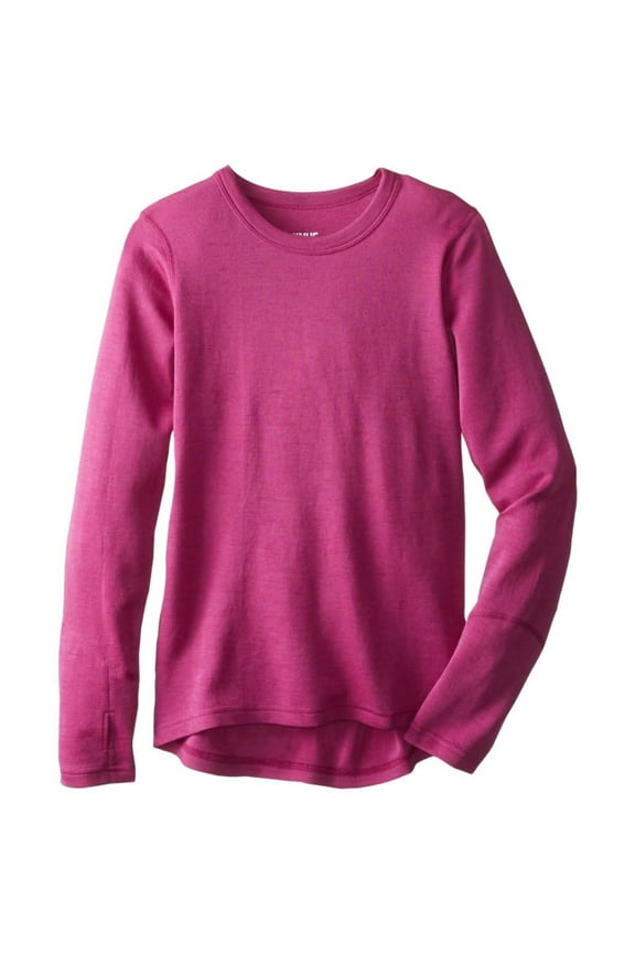 Midweight Kid's Wool Top Base Layer Crew - 100% Merino Wool