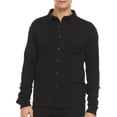 thumbnail image 1 of Men's Merino Wool Midweight Button Down Shirt - Black - Large, 1 of 7