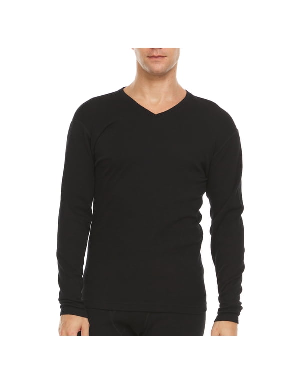 Men's Merino Wool Midweight V-Neck Sweater - Black - Large