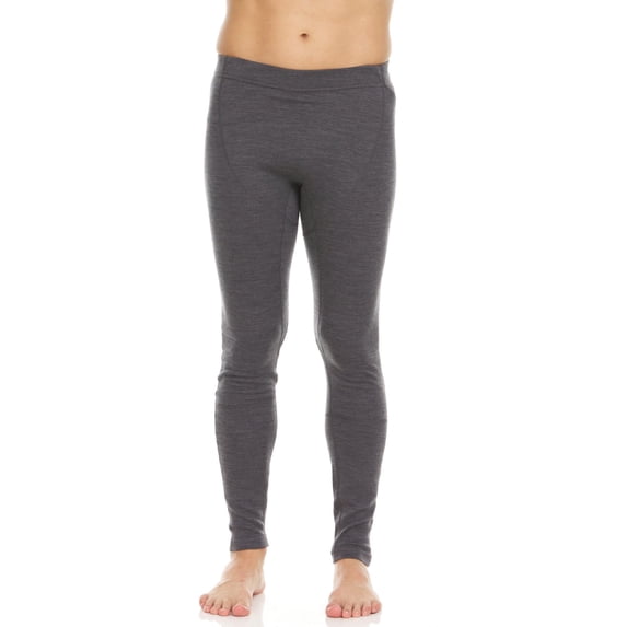 Woolverino - Men's Merino Wool Midweight Flyless Running Tights - Base layer Bottoms - Charcoal Gray - Medium