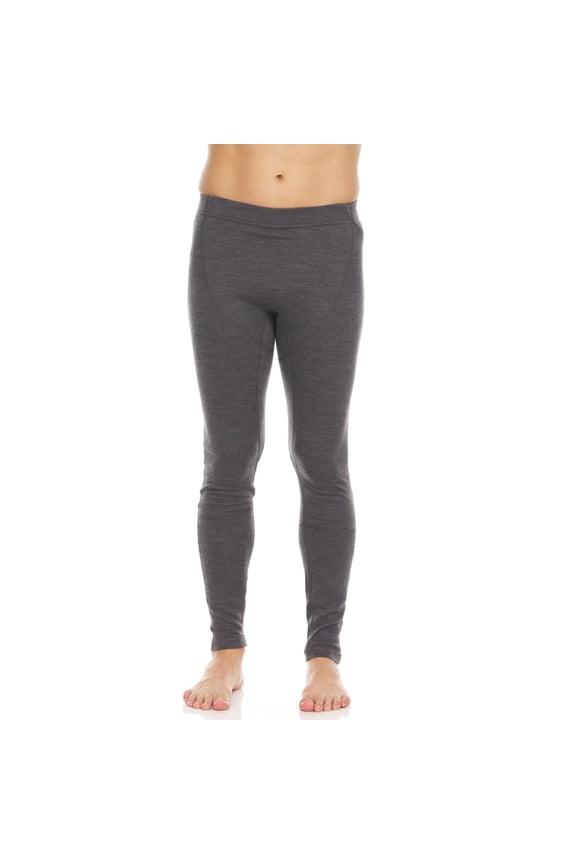 Woolverino - Men's Merino Wool Midweight Flyless Running Tights - Base layer Bottoms - Charcoal Gray - Large