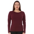 thumbnail image 1 of 100% Merino Wool - Women's Midweight Base Layer - Long Sleeve Crew - Burgundy - XX-Large, 1 of 4