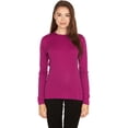 thumbnail image 1 of 100% Merino Wool - Women's Midweight Base Layer - Long Sleeve Crew - Radiant Violet - Medium, 1 of 3