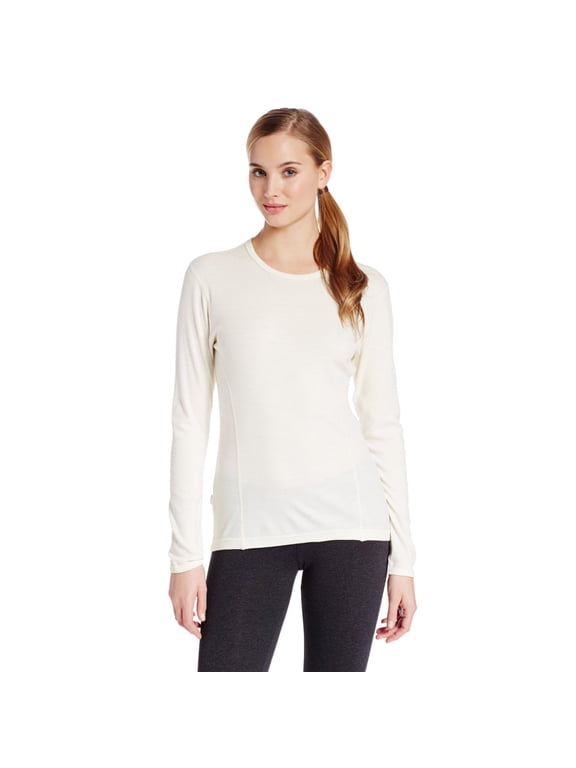 100% Merino Wool - Women's Midweight Base Layer - Long Sleeve Crew - Natural Cream - Medium
