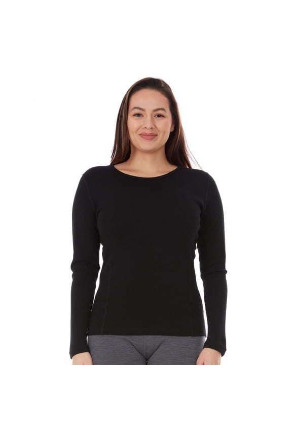 Midweight Women's Wool Crew Top - 100% Merino Wool