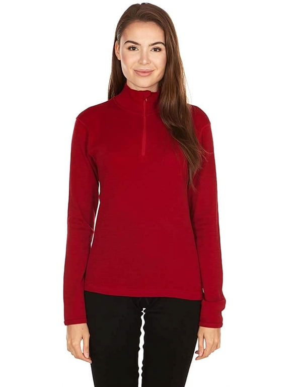 Midweight Women's Wool 1/4 Zip - 100% Merino Wool