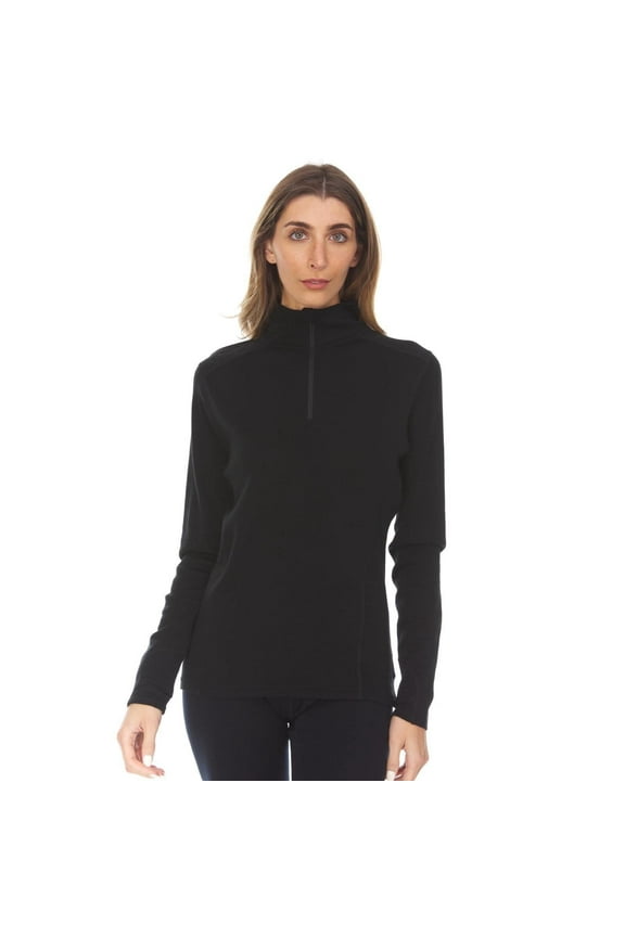 Midweight Women's Wool 1/4 Zip - 100% Merino Wool