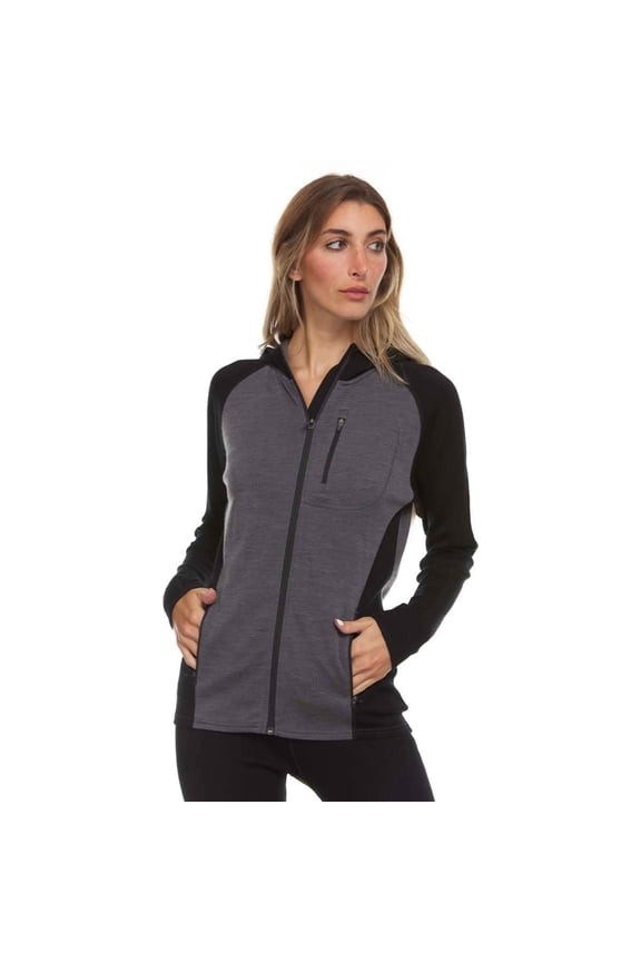 Women's Full Zip Merino Hoodie - Midweight