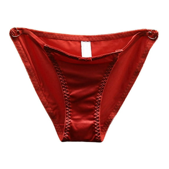 Midwennn French Bow Hollow Out Underwear for Women with Low Waist Seamless Satin and A Pure Desire for Buttoned Triangle Pants plus Size Panties for Women 4x