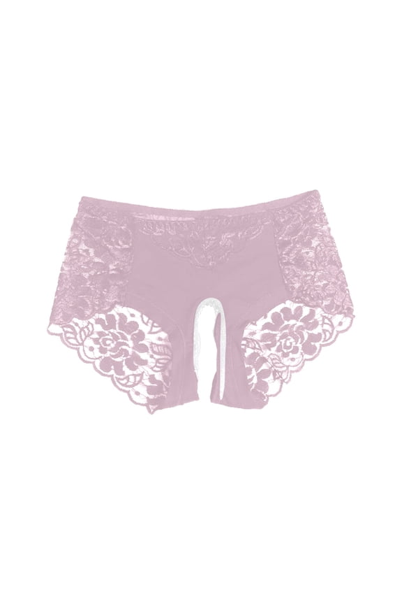 Seductive Open Crotch Lace Thong Panties Low Waist Women's Lingerie Absorbent Underwear Women