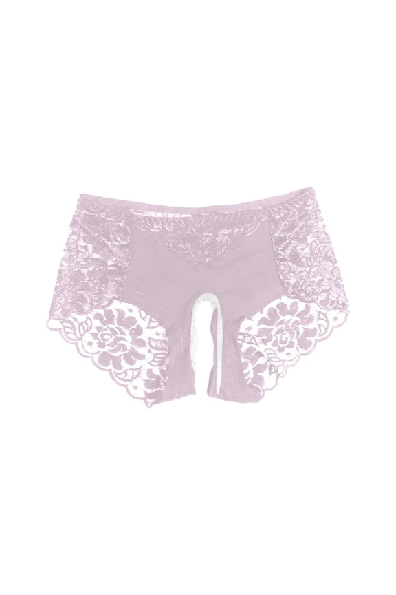 Open Crotch Lace Thong Panties Low Waist Women's Absorbent Underwear Women