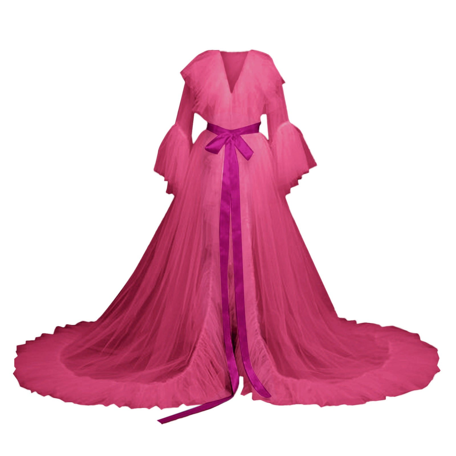lingerie Women Fur Robe Hot See Through Mature Women Sexy Nightgowns Long Bridal Robes