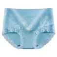 thumbnail image 1 of Midwennn Women Fashion Solid Mid Waist Lace Comfortable Breathable Underwear Womens Bikini Panties Microfiber, 1 of 5